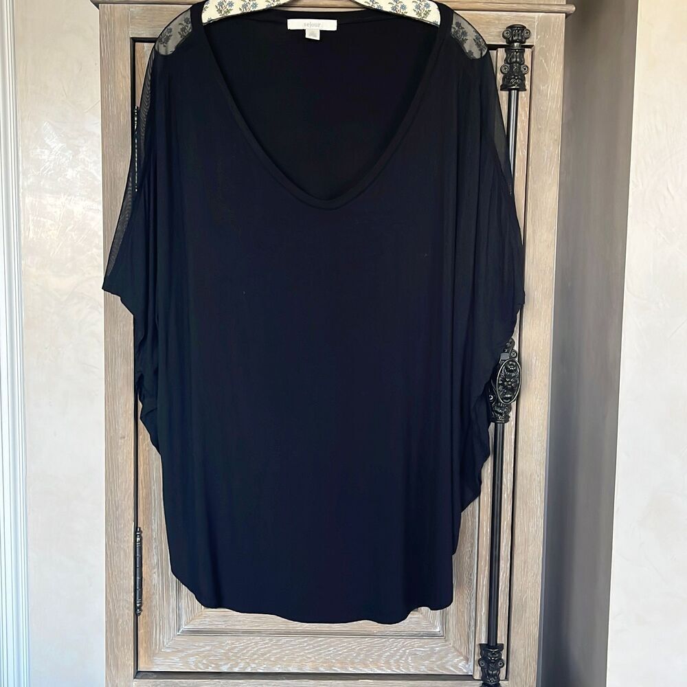 Sejour by Nordstrom Tunic Top black size 2X
